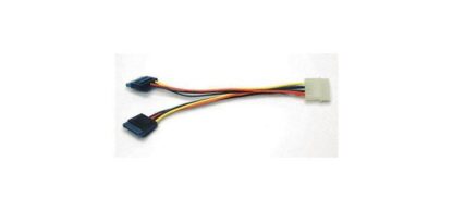 MANHATTAN CABLE 2X SATA 15-PIN MACHO - MOLEX (4-PIN) MACHO 15CM - Image 2