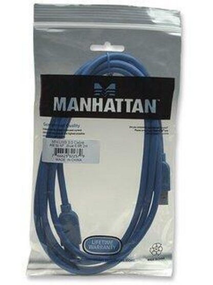 MANHATTAN CABLE USB MACHO - USB HEMBRA 2 METROS AZUL - Image 2
