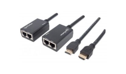 MANHATTAN EXTENSOR HDMI POR CAT5E-CAT6 DISTANCIA MAXIMA 30 METROS CABLES HDMI INTEGRADOS - Image 2