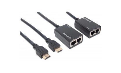 MANHATTAN EXTENSOR HDMI POR CAT5E-CAT6 DISTANCIA MAXIMA 30 METROS CABLES HDMI INTEGRADOS - Image 3