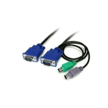 STARTECH  CABLE KVM ULTRA DELGADO 3 EN 1 2X PS-2 MACHO - 2X VGA MACHO 1.8 METROS NEGRO - Image 2