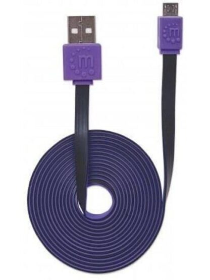 MANHATTAN CABLE PLANO USB 2.0 A MACHO - MICRO USB 2.0 B MACHO 1 METRO NEGRO-MORADO - Image 8
