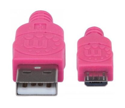 MANHATTAN CABLE CON RECUBRIMIENTO TEXTIL USB 2.0 A MACHO - MICRO USB 2.0 B MACHO 1.8 METROS ROSA-MORADO - Image 4