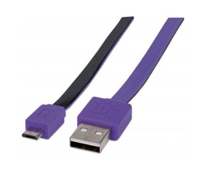 MANHATTAN CABLE PLANO USB 2.0 A MACHO - MICRO USB 2.0 B MACHO 1 METRO NEGRO-MORADO - Image 5