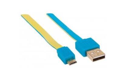 MANHATTAN CABLE PLANO USB 2.0 A MACHO - MICRO USB 2.0 B MACHO 1.8 METROS AZUL-AMARILLO - Image 4