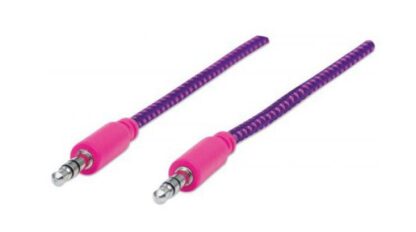 MANHATTAN 3.5MM MACHO - 3.5MM MACHO CON RECUBRIMIENTO TEXTIL 1.8 METROS MORADO-ROSA - Image 2