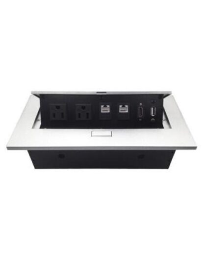 BROBOTIX CAJA PARA ESCRITORIO 171224 2 PUERTOS PLATA-NEGRO