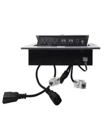 BROBOTIX CAJA PARA ESCRITORIO 171224 2 PUERTOS PLATA-NEGRO - Image 5