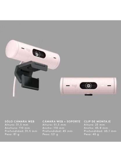 LOGITECH WEBCAM BRIO 500 CON MICROFONO 4MP 1920 X 1080 PIXELES USB-C ROSA - Image 9