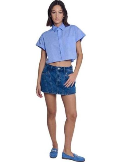 CAMISA CROP AZUL HOLLY LAND