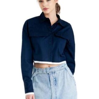 CAMISA CROP AZUL MARINO HOLLY LAND