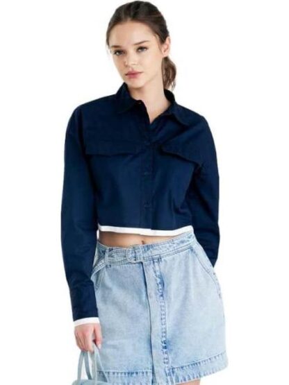 CAMISA CROP AZUL MARINO HOLLY LAND
