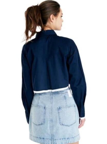 CAMISA CROP AZUL MARINO HOLLY LAND - Image 3