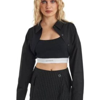 CAMISA CROP NEGRO BARBIE