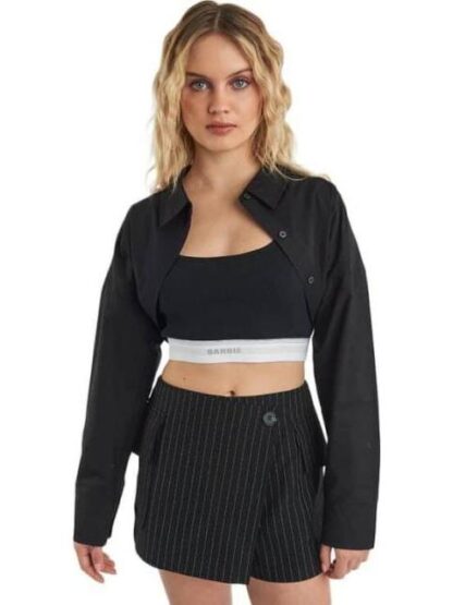 CAMISA CROP NEGRO BARBIE