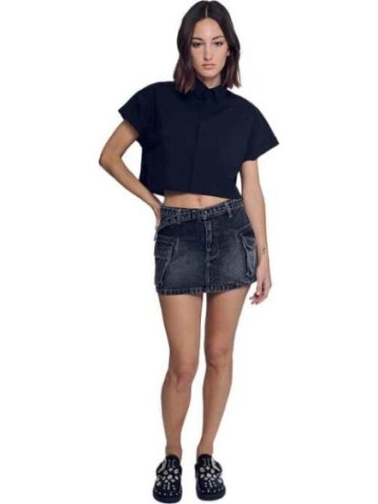 CAMISA CROP NEGRO HOLLY LAND