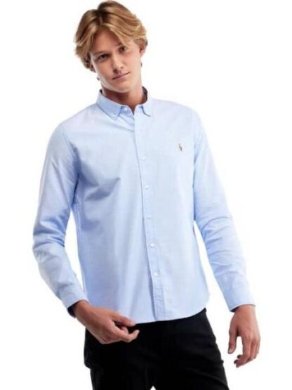 CAMISA MANGA LARGA AZUL CIELO HPC POLO