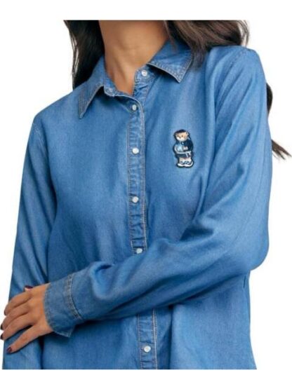 CAMISA MANGA LARGA AZUL HOLLY LAND - Image 3