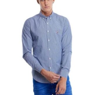 CAMISA MANGA LARGA CUADROS AZUL MARINO HPC POLO