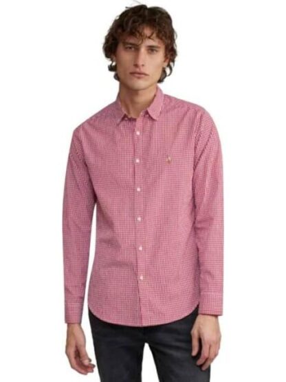 CAMISA MANGA LARGA CUADROS ROJO HPC POLO
