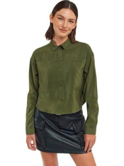CAMISA MANGA LARGA VERDE OLIVO HOLLY LAND