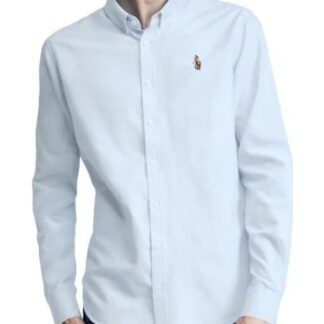 CAMISA SLIM FIT MANGA LARGA AZUL HPC POLO