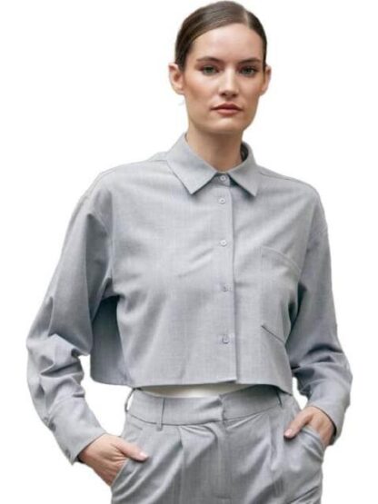 CAMISOLA CROP RAYAS GRIS HOLLY LAND