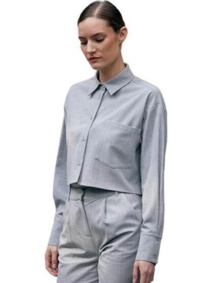 CAMISOLA CROP RAYAS GRIS HOLLY LAND - Image 2