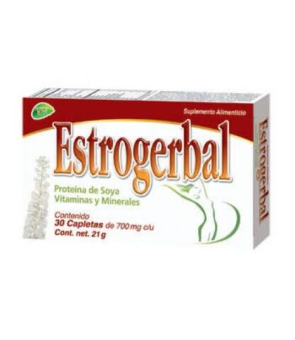 CAPLETAS ESTROGERBAL C 30 PROTEINA DE SOYA VITAMINAS Y MINERALES. VIDA HERBAL