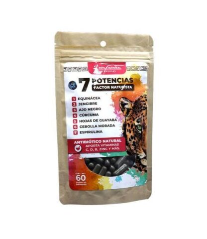 CAPS. 7 POTENCIAS EQUINACEA JENGIBRE AJO NEGRO CURCUMA HOJAS DE G UTRILLA ALT