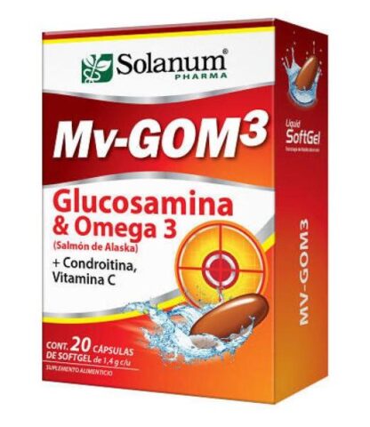 CAPS. MV-GOM3 GLUCOSAMINA Y OMEGA 3 C 20 SALMON DE ALSKA+CONDROIT SOLANUM PHARMA