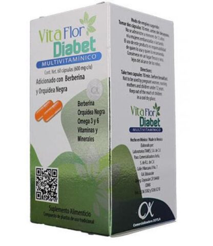 CAPS. VITA FLOR DIABET MULTIVITAMINICO C 60 600 MG C U ADIC. CON UTRILLA ALT