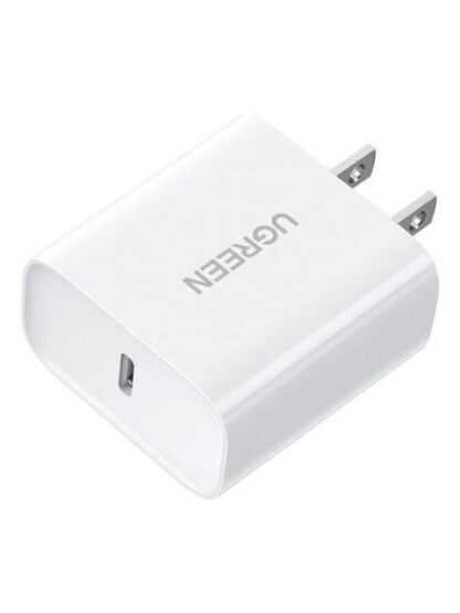 CARGADOR CARGA RAPIDA UGREEN 20 W PARA IPHONE COLOR BLANCO