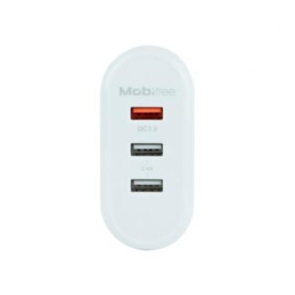 CARGADOR MOBIFREE CARGADOR DE PARED 3 PUERTOS USB COLOR BLANCO PARED CORRIENTE ALTERNA USB 3