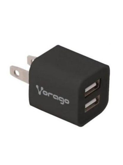 CARGADOR PARA PARED VORAGO AU106 CON 2 PUERTOS USB NEGRO