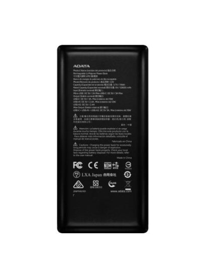 CARGADOR PORTATIL ADATA POWER BANK C20 20.000MAH NEGRO - Image 5