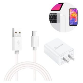CARGADOR TIPO C CON CABLE COMPATIBLE CON TELEFONOS Y TABLETS  CARGA ESTANDAR PARA USO DIARIO EN CASA Y OFICINA RESISTENTE Y PORTATIL COLOR BLANCO