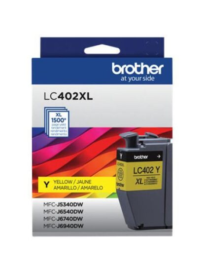CARTUCHO BROTHER LC402XLYS ALTO RENDIMIENTO AMARILLO 1500 PAGINAS