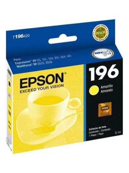 CARTUCHO EPSON T196 AMARILLO PARA XP-401 411 7ML - Image 3