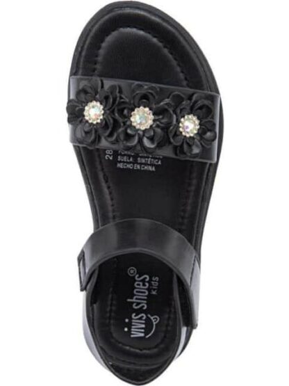 SANDALIA FLORES NEGRO VIVIS SHOES KIDS - Image 4