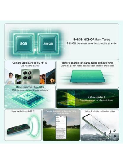 CELULAR HONOR X6B PLUS 256 GB 8GB RAM VERDE FORESTA - Image 2