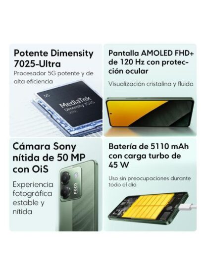 CELULAR XIAOMI POCO M7 PRO 5G 12GB RAM 256GB ROM DUAL SIM PURPLE - Image 2