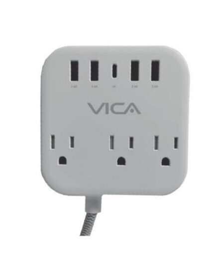 CENTRO DE CARGA 7P VICA PARA PROTECCION CONTRA SOBRETENSIONES 3 TOMAS CON SUPRESOR DE PICOS NEMA 515R 4 PUERTOS USBA Y 1 PUERTO USBC - Image 2