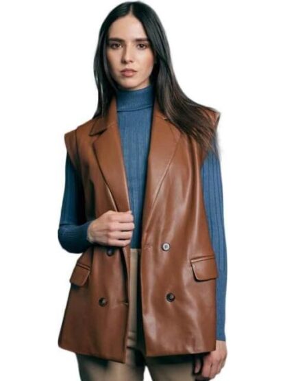 CHALECO EFECTO PIEL CAMEL HOLLY LAND - Image 3