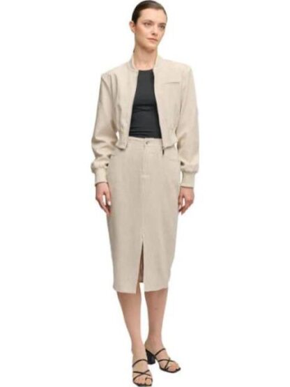 CHAMARRA BOMBER DE LINO BEIGE HOLLY LAND