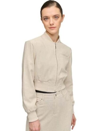 CHAMARRA BOMBER DE LINO BEIGE HOLLY LAND - Image 4