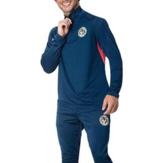 CHAMARRA CLUB AMERICA TOP 1 4 ZIP AZUL CA