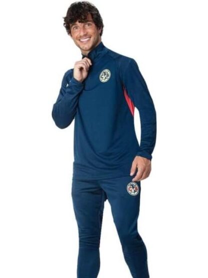 CHAMARRA CLUB AMERICA TOP 1 4 ZIP AZUL CA