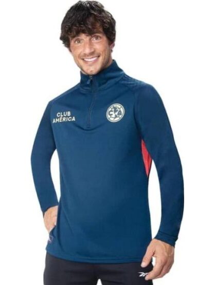 CHAMARRA CLUB AMERICA TOP 1 4 ZIP AZUL CA - Image 4