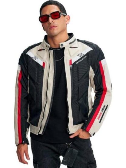 CHAMARRA MOTOCICLISMO BEIGE HARD SODA - Image 2